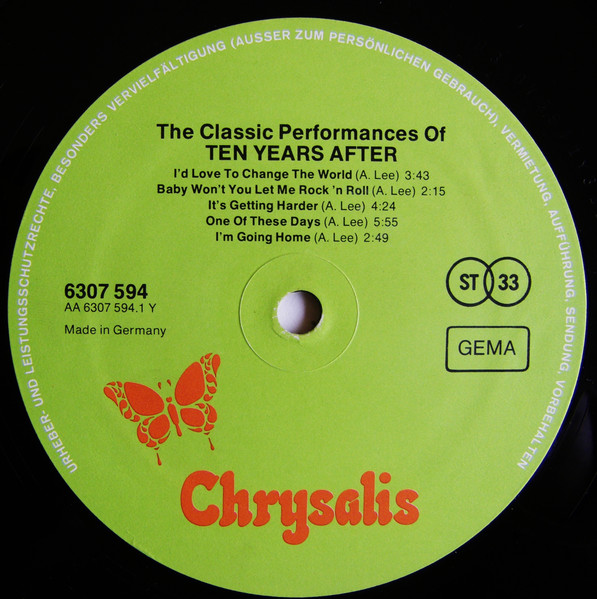 Ten Years After - The Classic Performances Of Ten Years After | Chrysalis (6307 594) - 3 Ten Years After - The Classic Performances Of Ten Years After | Chrysalis (6307 594) - 3