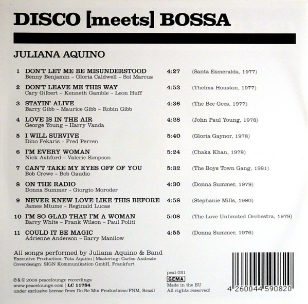 Juliana Aquino - DISCO [meets] BOSSA | Peacelounge Recordings (peal 031) - 2