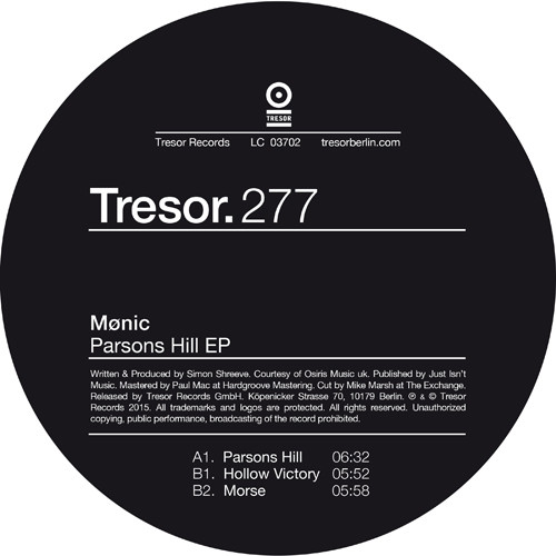 Mønic - Parsons Hill EP | Tresor (Tresor.277) - main