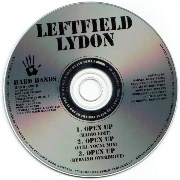 Leftfield , John Lydon - Open Up | Hard Hands (HAND 009CD) - 4 Leftfield , John Lydon - Open Up | Hard Hands (HAND 009CD) - 4