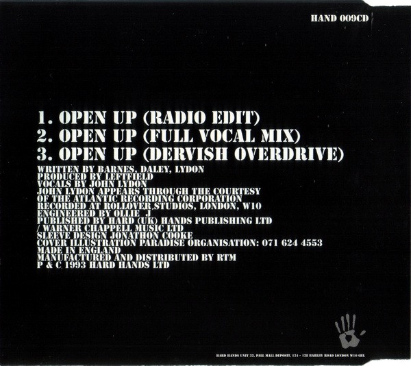 Leftfield , John Lydon - Open Up | Hard Hands (HAND 009CD) - 2 Leftfield , John Lydon - Open Up | Hard Hands (HAND 009CD) - 2