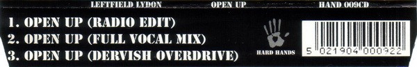 Leftfield , John Lydon - Open Up | Hard Hands (HAND 009CD) - 3 Leftfield , John Lydon - Open Up | Hard Hands (HAND 009CD) - 3