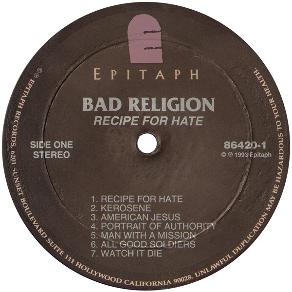 Bad Religion - Recipe For Hate | Epitaph (86420-1) - 3