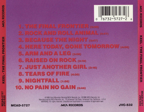 Keel - The Final Frontier CD | MCA Records (MCAD-5727) - 2