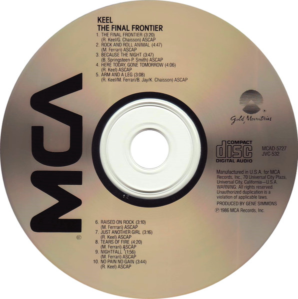Keel - The Final Frontier CD | MCA Records (MCAD-5727) - 3