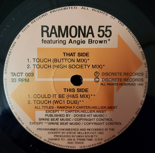 Ramona 55 - Touch | Discrete Records (TACT 003) - main