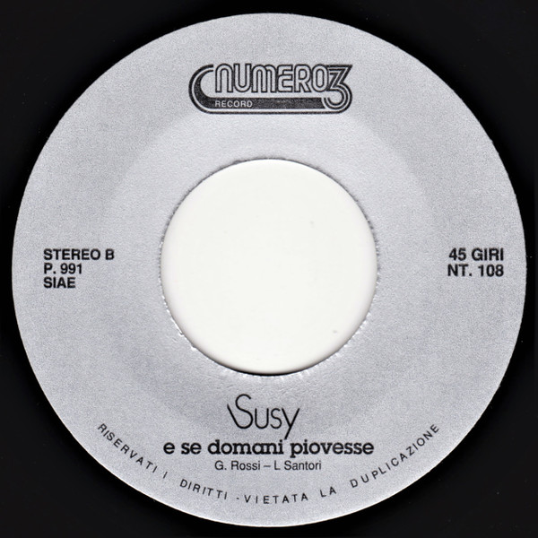 Susy Pintus - Rossa Primavera / E Se Domani Piovesse | Numero 3 Record (NT 108) - 4