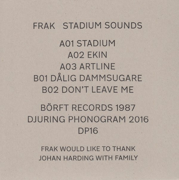 Frak - Stadium Sounds | Djuring Phonogram (DP16) - 2