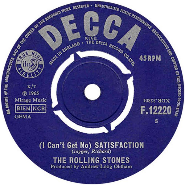 The Rolling Stones - (I Can't Get No) Satisfaction | Decca (F.12220) - main