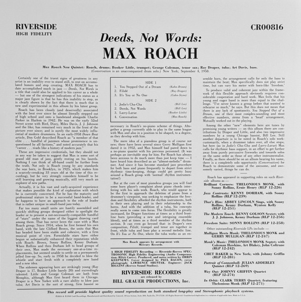 Max Roach - Deeds, Not Words | Craft Recordings (CR00816) - 2 Max Roach - Deeds, Not Words | Craft Recordings (CR00816) - 2