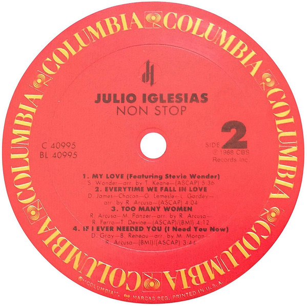 Julio Iglesias - Non Stop | Columbia (OC 40995) - 4