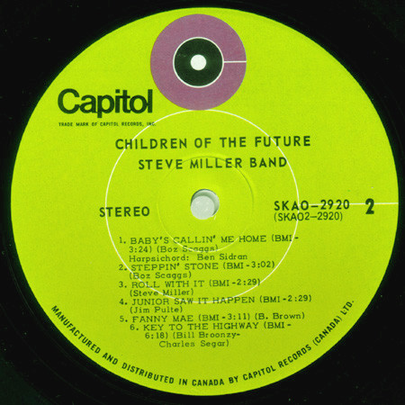 Steve Miller Band - Children Of The Future | Capitol Records (SKAO-2920) - 4