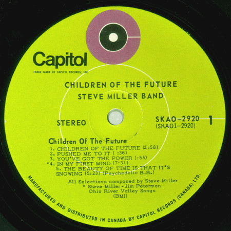 Steve Miller Band - Children Of The Future | Capitol Records (SKAO-2920) - 3