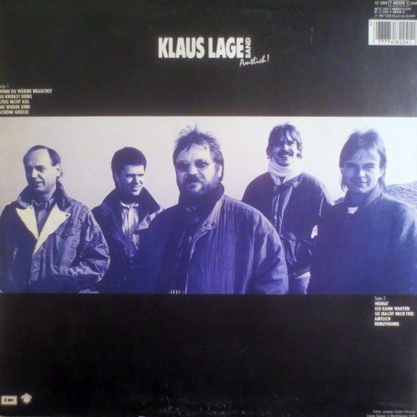 Klaus Lage Band - Amtlich! | Musikant (1C 066-7 48224 1) - 2
