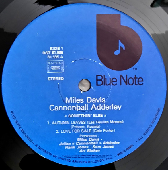 Miles Davis , Cannonball Adderley - Somethin' Else | Blue Note (BST 81.595) - 3