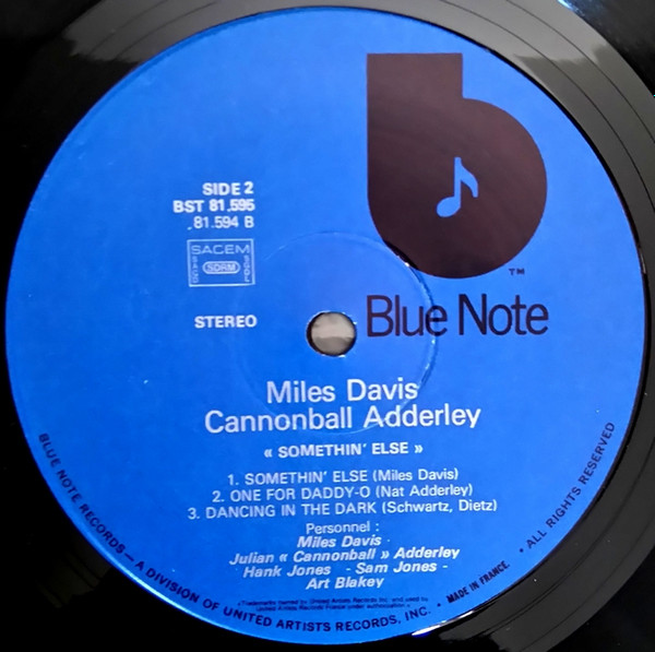 Miles Davis , Cannonball Adderley - Somethin' Else | Blue Note (BST 81.595) - 4