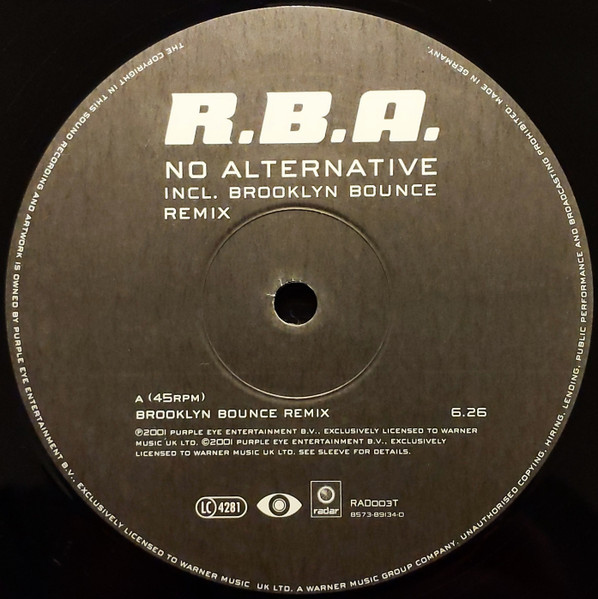 R.B.A. - No Alternative | Radar (RAD003T) - 3