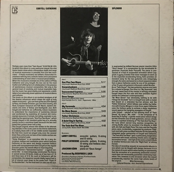 Larry Coryell / Philip Catherine - Splendid | Elektra (6E-153) - 2 Larry Coryell / Philip Catherine - Splendid | Elektra (6E-153) - 2