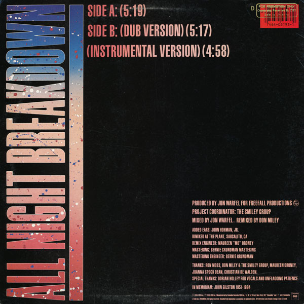 Jon Jon - All Night Breakdown | Columbia (44-05193) - 2