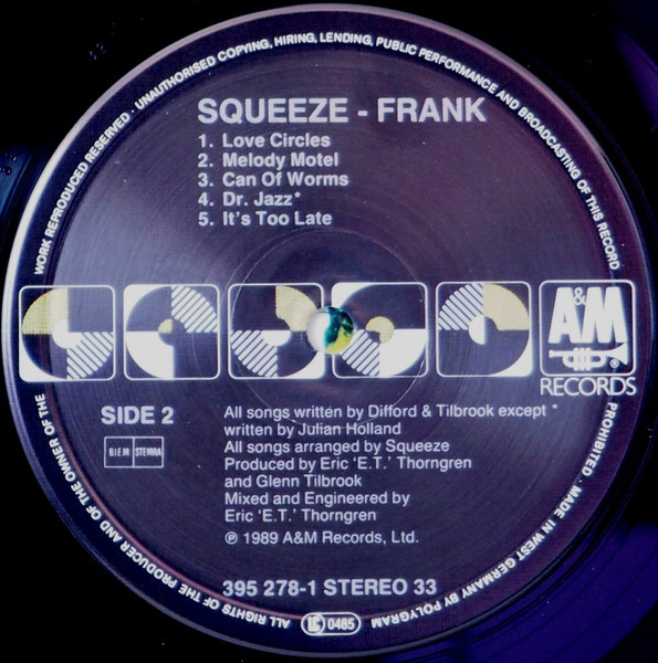 Squeeze - Frank | A&M Records (395278-1) - 4