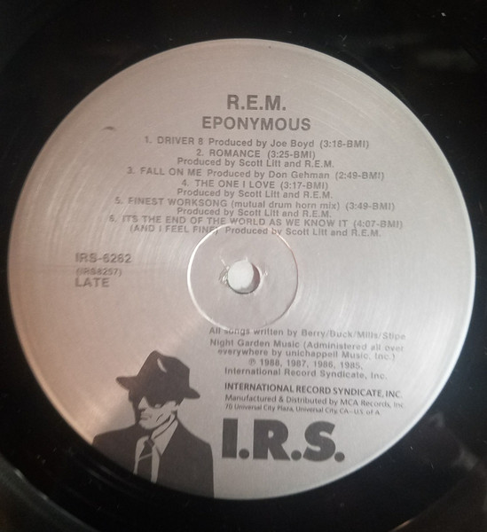 R.E.M. - Eponymous | I.R.S. Records (IRS-6262) - 4 R.E.M. - Eponymous | I.R.S. Records (IRS-6262) - 4