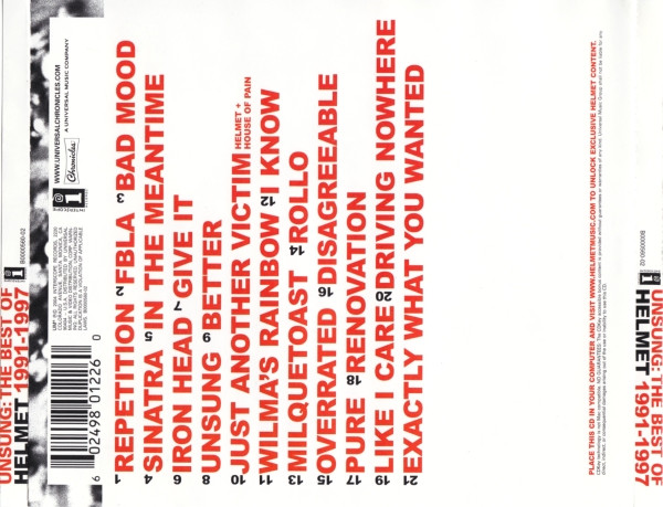 Helmet - Unsung: The Best Of Helmet (1991-1997) [CD] | Interscope Records (B0000560-02) - 2