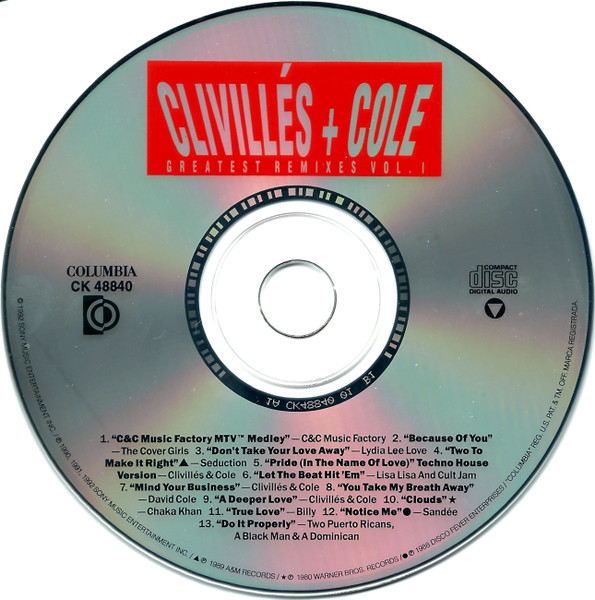 Clivillés & Cole - Greatest Remixes Vol. 1 | Columbia (CK 48840) - 3