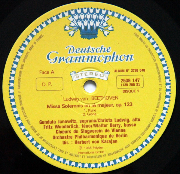 Ludwig van Beethoven - Gundula Janowitz , Christa Ludwig , Fritz Wunderlich , Walter Berry , Wiener Singverein , Berliner Philharmoniker , Herbert von Karajan - Missa Solemnis | Deutsche Grammophon (2726 048) - 4