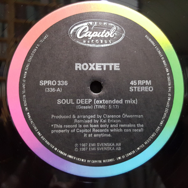 Roxette - Soul Deep (Extended Mix) | Capitol Records (SPRO 336) - 3