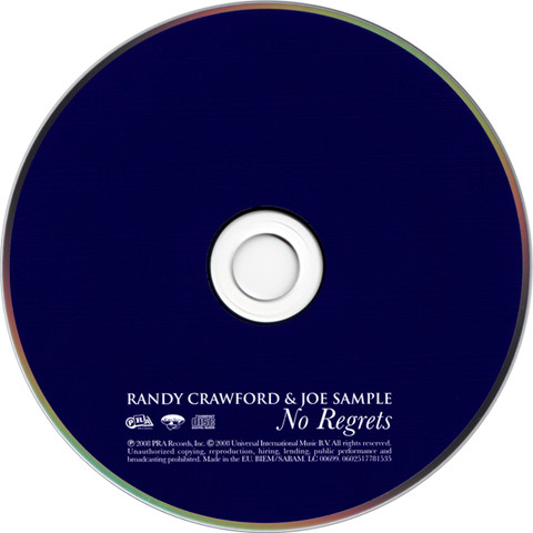 Randy Crawford & Joe Sample - No Regrets | P.R.A. Records (0602517781535) - 4