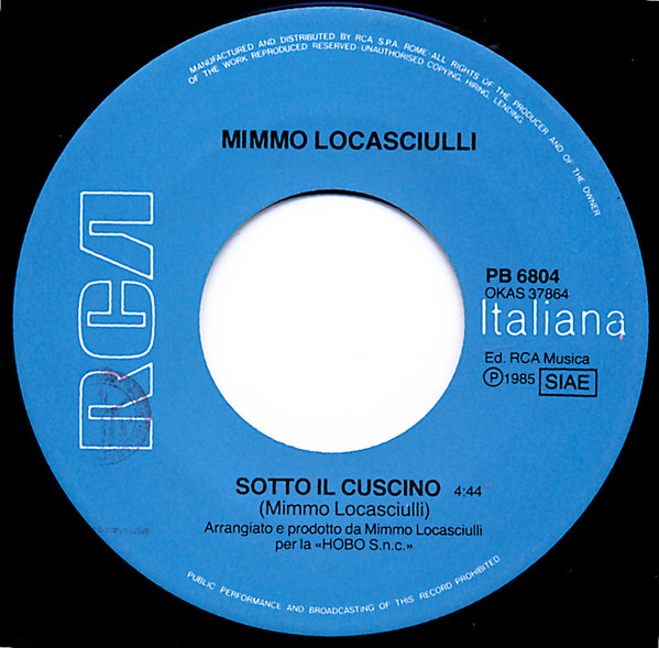 Mimmo Locasciulli - Buona Fortuna / Sotto Il Cuscino | RCA (PB 6804) - 4