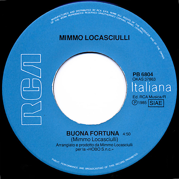 Mimmo Locasciulli - Buona Fortuna / Sotto Il Cuscino | RCA (PB 6804) - 3