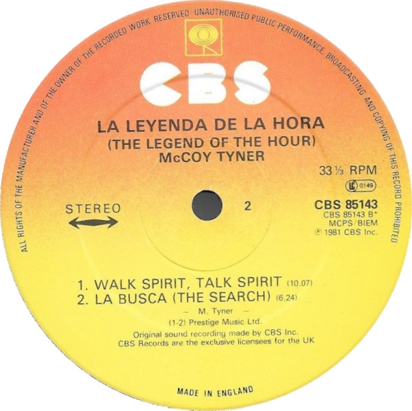 McCoy Tyner - La Leyenda De La Hora (The Legend Of The Hour) | CBS (CBS 85143) - 4 McCoy Tyner - La Leyenda De La Hora (The Legend Of The Hour) | CBS (CBS 85143) - 4