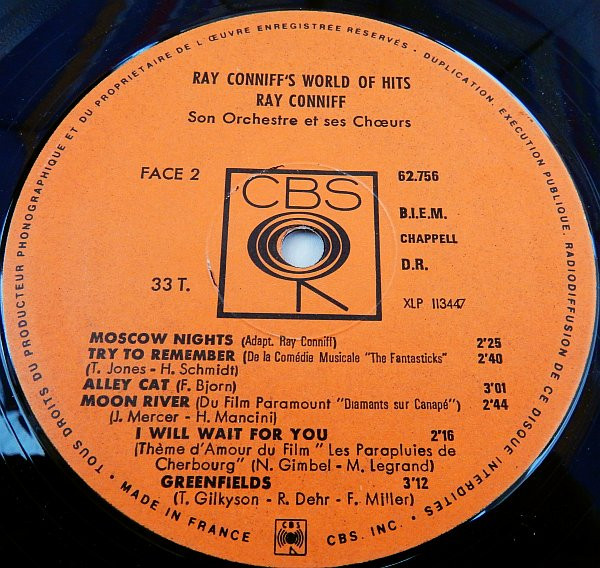Ray Conniff And His Orchestra & Chorus - Ray Conniff's World Of Hits | CBS (62756) - 4 Ray Conniff And His Orchestra & Chorus - Ray Conniff's World Of Hits | CBS (62756) - 4