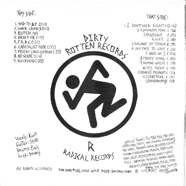 Dirty Rotten Imbeciles - Dirty Rotten LP [Vinyl] | Dirty Rotten Records (DRR 1983) - 2