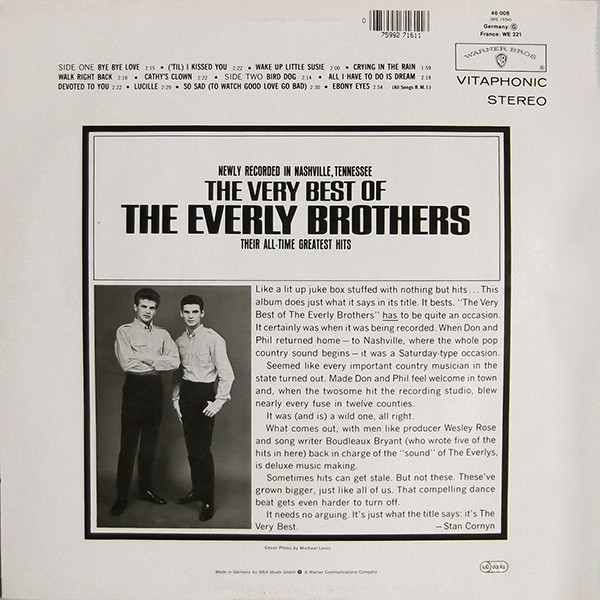 Everly Brothers - The Very Best Of The Everly Brothers | Warner Bros. Records (46 008) - 2