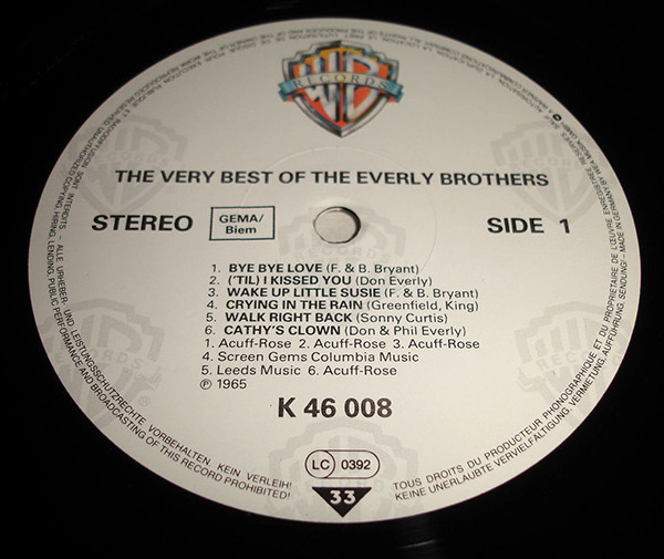 Everly Brothers - The Very Best Of The Everly Brothers | Warner Bros. Records (46 008) - 3