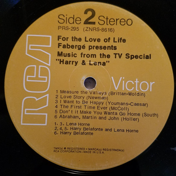 Harry Belafonte And Lena Horne - Harry & Lena | RCA Records (PRS-295) - 4 Harry Belafonte And Lena Horne - Harry & Lena | RCA Records (PRS-295) - 4