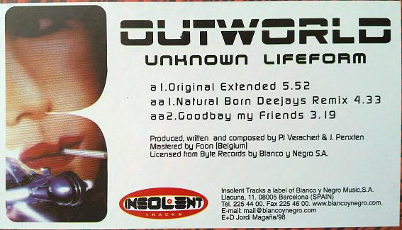 Outworld - Unknown Lifeform | Insolent Tracks (INSMX 49 (M)) - 2