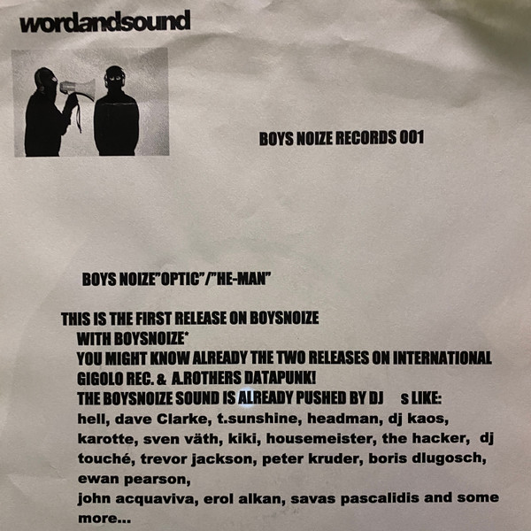 Boys Noize - Optic / He-Man | Boysnoize Records (BNR 001)