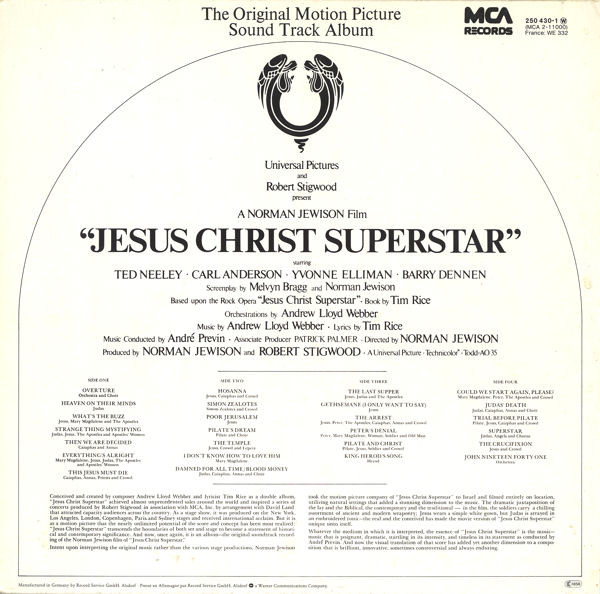 Various - Jesus Christ Superstar (The Original Motion Picture Sound Track Album) | MCA Records (250 430-1) - 4 Various - Jesus Christ Superstar (The Original Motion Picture Sound Track Album) | MCA Records (250 430-1) - 4