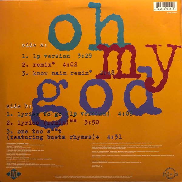 A Tribe Called Quest - Oh My God | Jive (01241-42211-1) - 2 A Tribe Called Quest - Oh My God | Jive (01241-42211-1) - 2