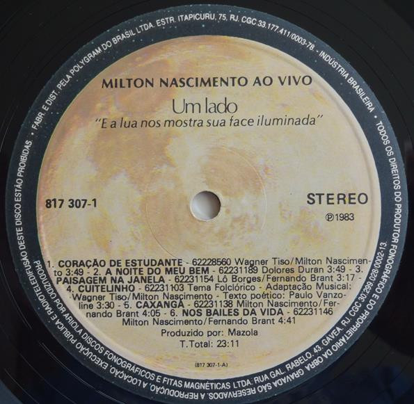 Milton Nascimento - Ao Vivo | Barclay (817 307-1) - 4 Milton Nascimento - Ao Vivo | Barclay (817 307-1) - 4