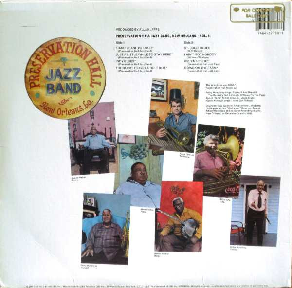 Preservation Hall Jazz Band - New Orleans Vol. II | CBS (FM 37780) - 2