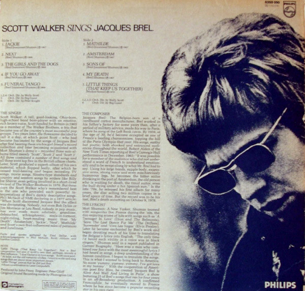 Scott Walker - Scott Walker Sings Jacques Brel | Philips (6359 090) - 4