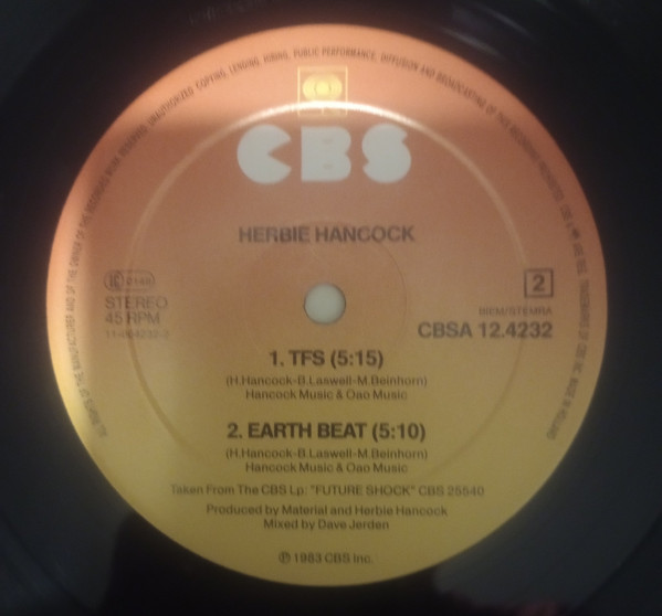 Herbie Hancock - Megamix Break | CBS (CBS A12 4232) - 3 Herbie Hancock - Megamix Break | CBS (CBS A12 4232) - 3