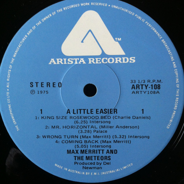 Max Merritt And The Meteors - A Little Easier | Arista (ARTY.108) - 4