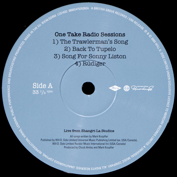 Mark Knopfler - One Take Radio Sessions | Mercury (7535262) - 3 Mark Knopfler - One Take Radio Sessions | Mercury (7535262) - 3