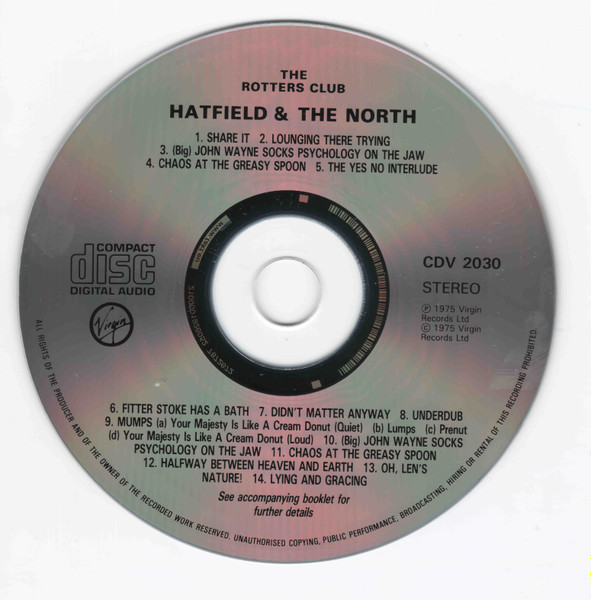 Hatfield And The North - The Rotters' Club | Virgin (CDV2030) - 4 Hatfield And The North - The Rotters' Club | Virgin (CDV2030) - 4