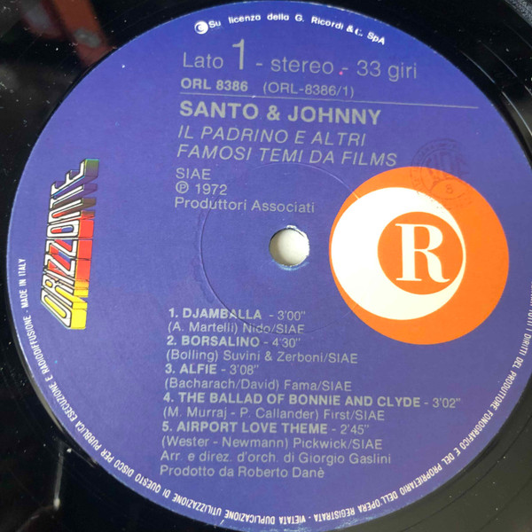 Santo & Johnny - Il Padrino Famosi Temi Da Films | Ricordi (ORL 8386) - 3
